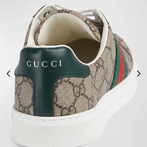 Gucci Brown and Green Sneakers with Signature Web Stripe - Picture 3 of 13